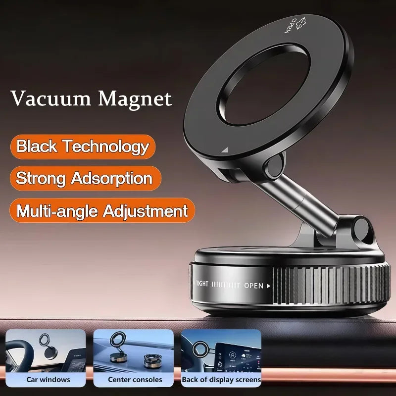 Vacuum Strong Magnetic Phone Holder Foldable Design 360° Adjustable Vacuum Car Mount For Cell Phone For phone Live Stream New